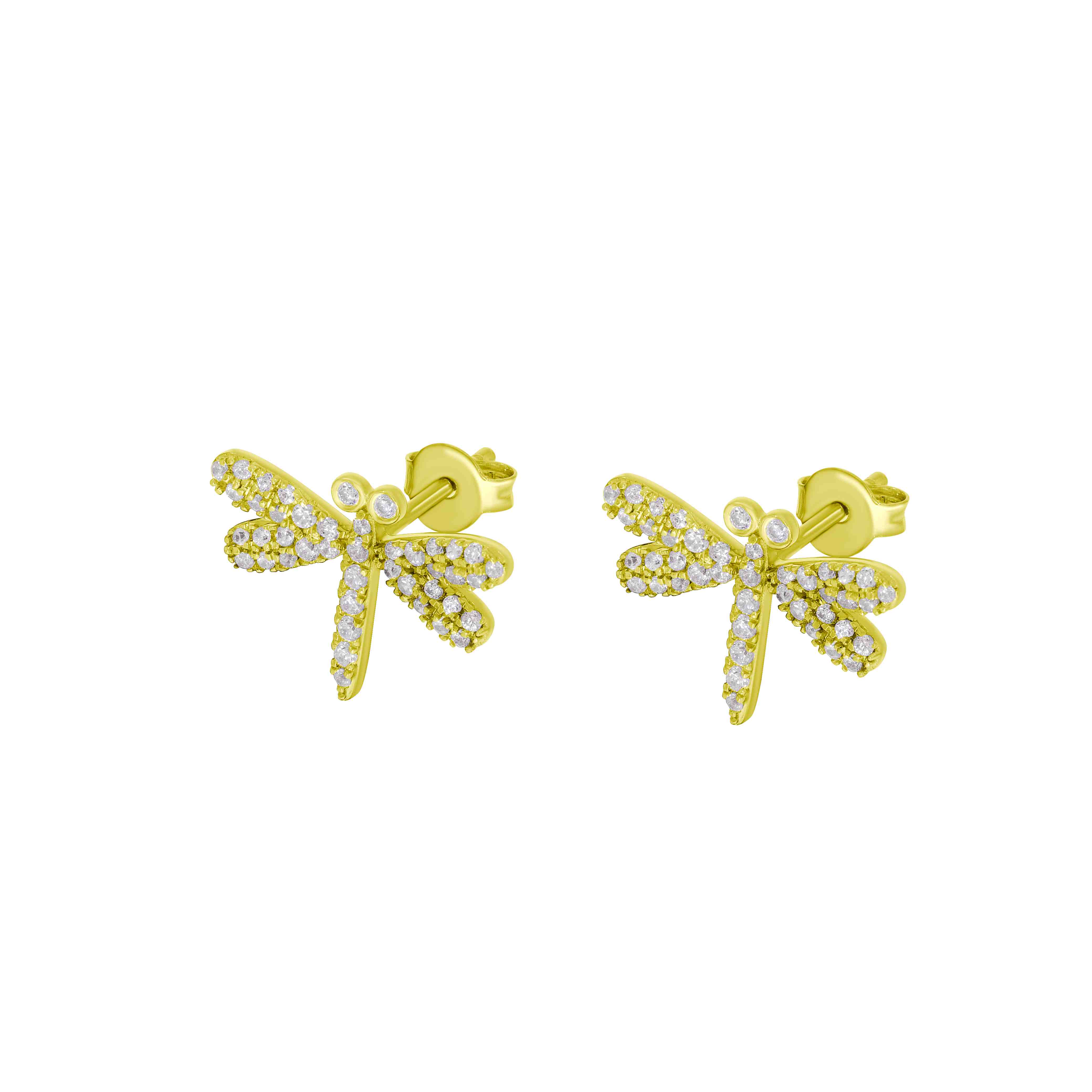 Pave Diamond Dragonfly Stud Earrings ER21833A